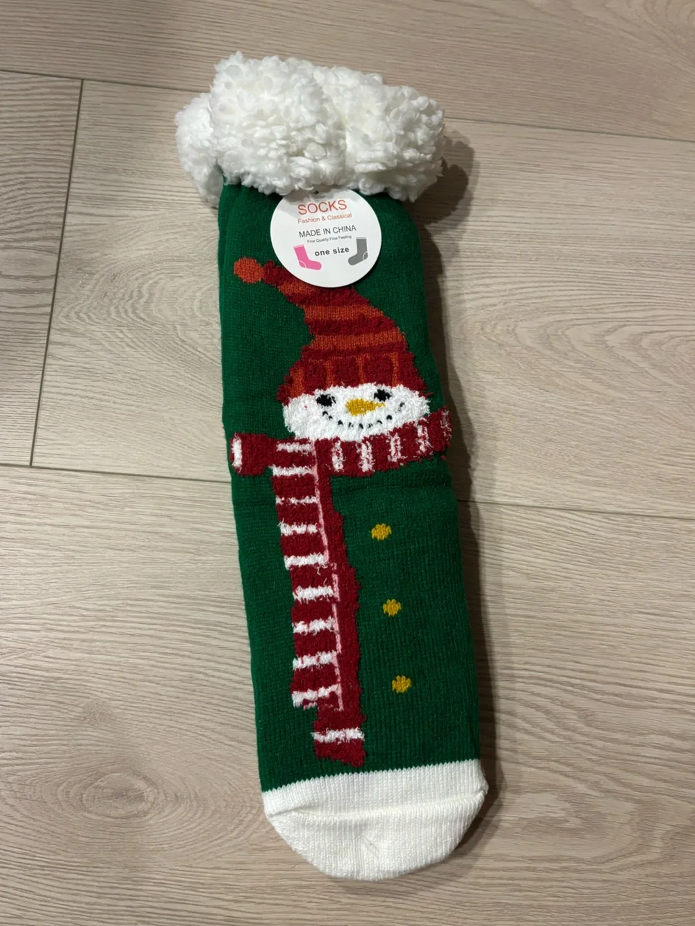 New Snowman Christmas Fuzzy Socks - OS NWT